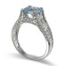 18K White Gold Aquamarine With Diamond Ring