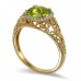 14K Yellow Gold Peridot With Diamond Ring