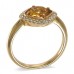 14K Yellow Gold Citrine With Diamond Ring