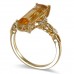 14K Yellow Gold Citrine With Diamond Ring