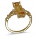 14K Yellow Gold Citrine With Diamond Ring