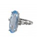 14K White Gold Sky BlueTopaz With Diamond Ring