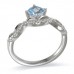 14K White Gold Sky BlueTopaz With Diamond Ring