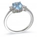 14K White Gold Sky BlueTopaz With Diamond Ring